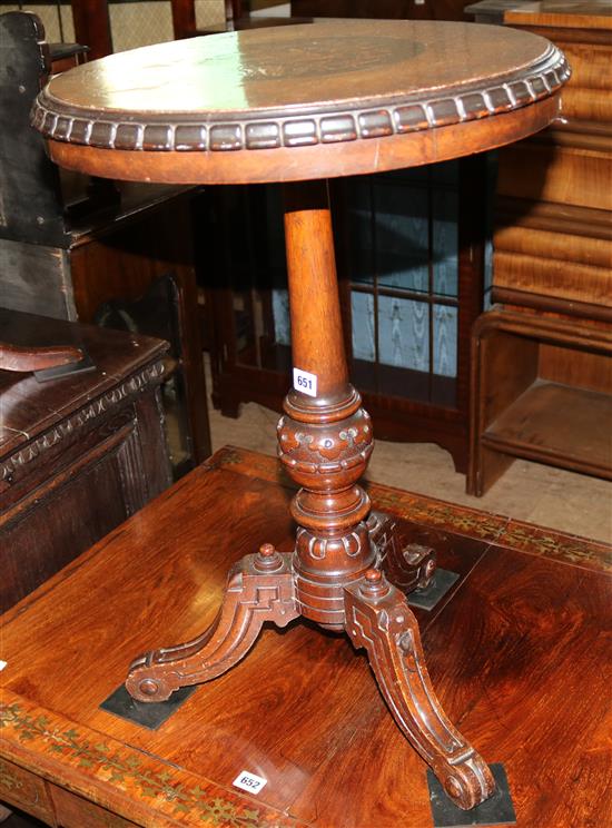 Victorian walnut marquetry top wine table